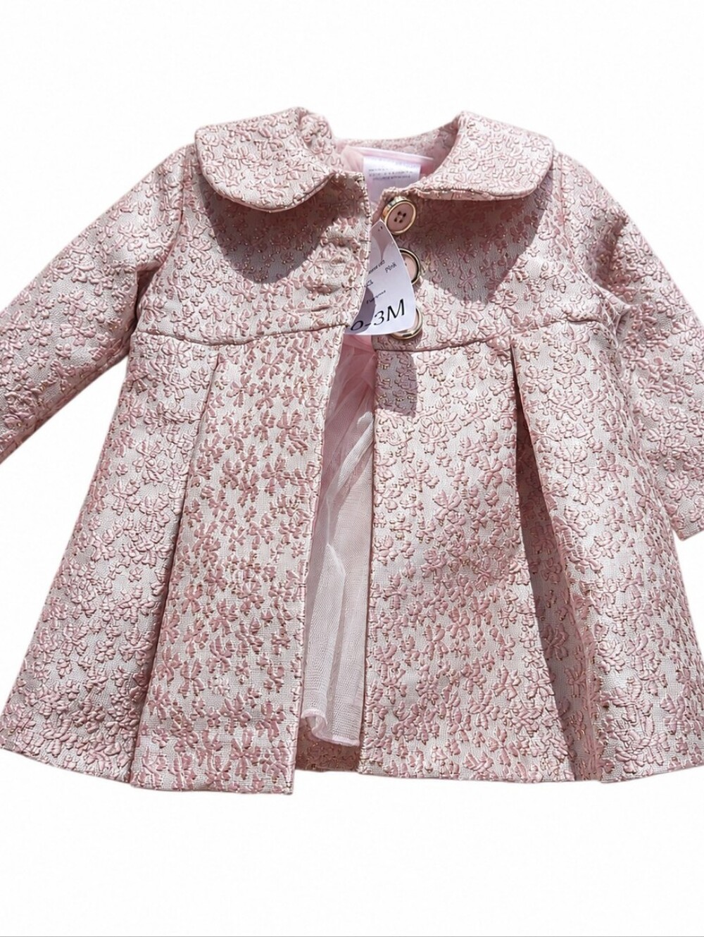 NWT Bonnie Jean Dress Jacket Set 0-3 Months Pink Glitter
